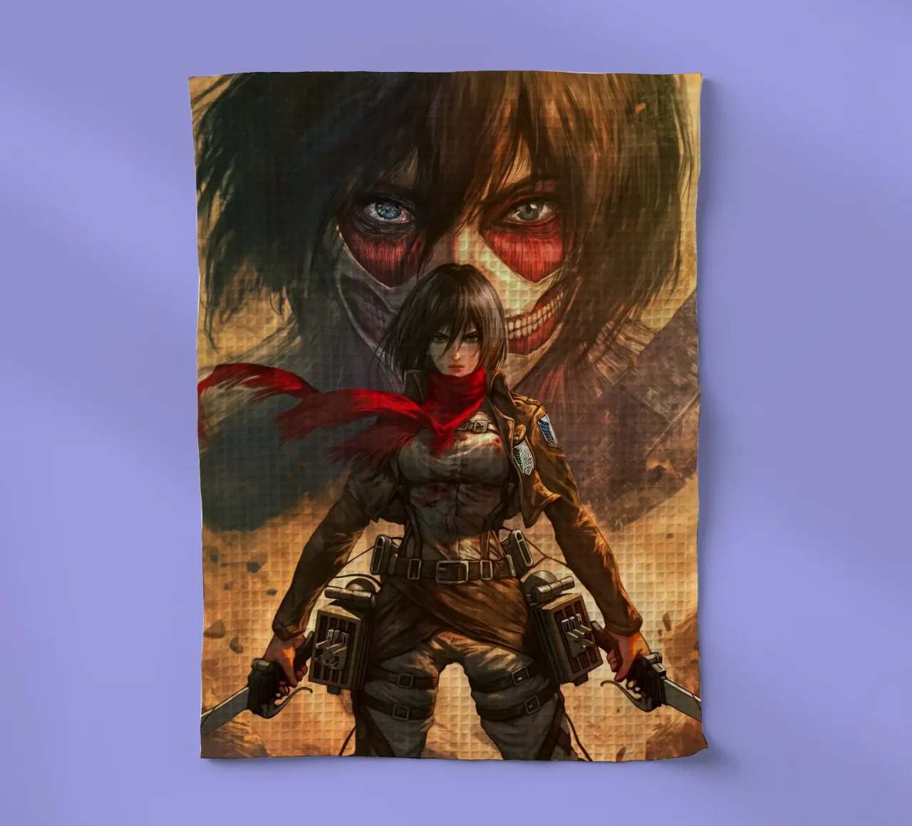 Mikasa Ackerman L'Attaque du Titan torchon de Fleur de Lys