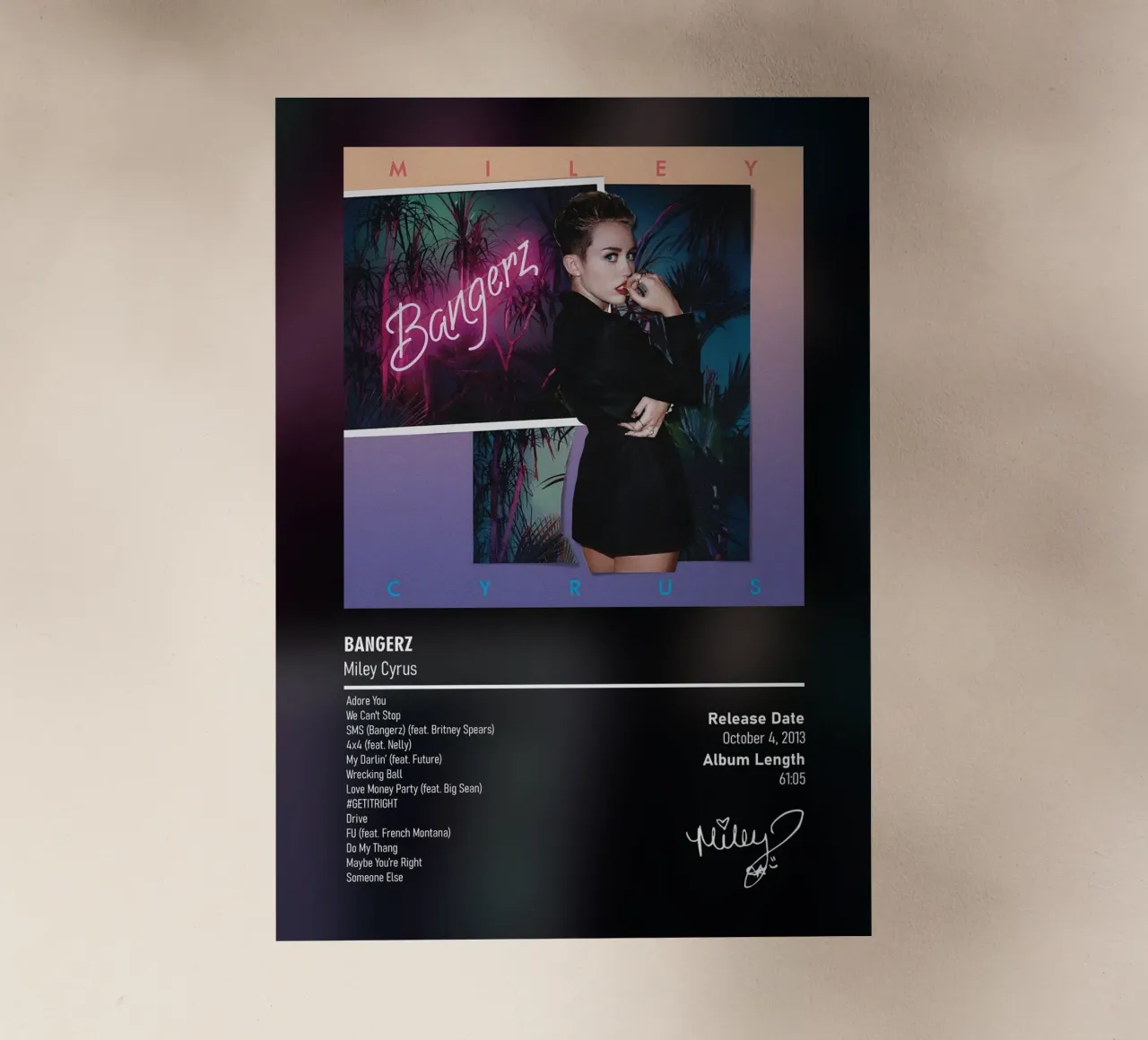 Bangerz By Miley Cyrus pellicola backlit da DGUnder