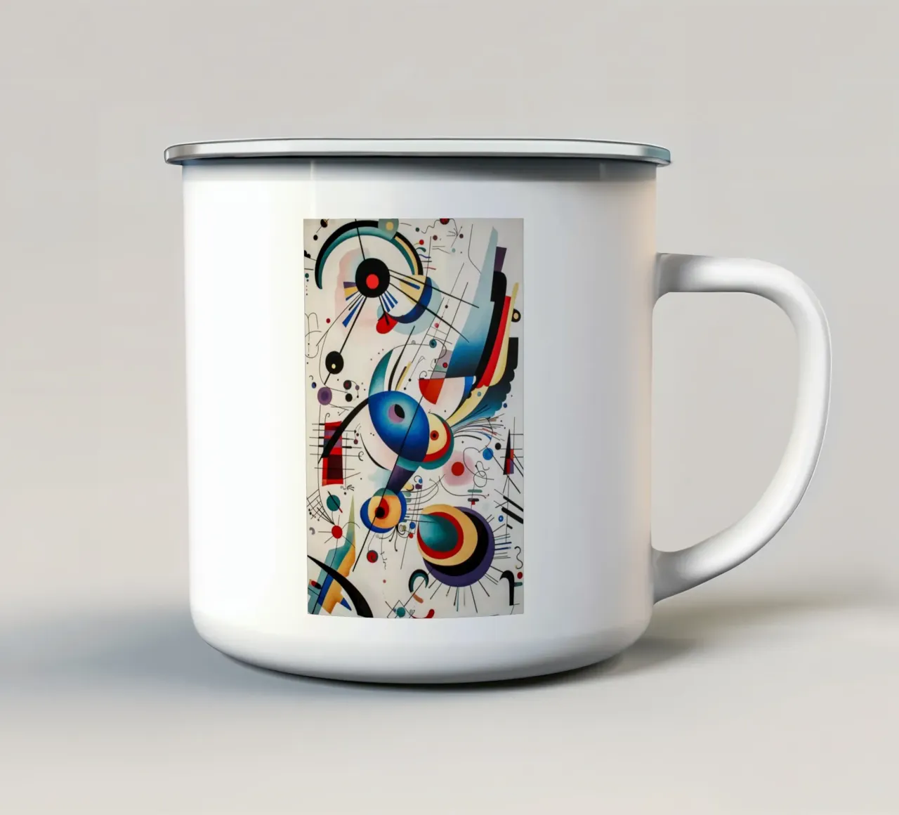 archi intersecanti linee tazza in smalto da lara shop