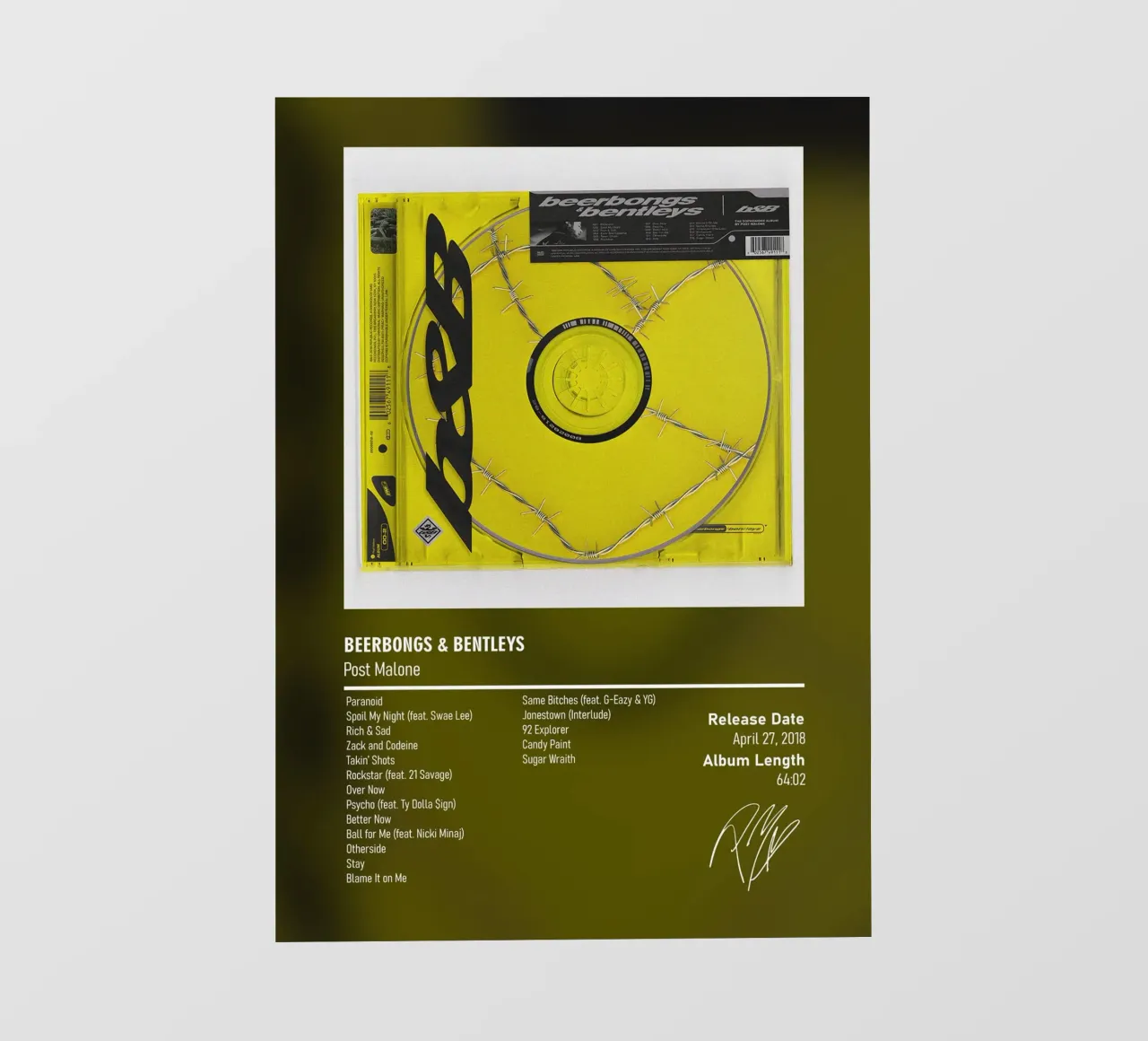 Beerbongs & Bentleys By Post Malone telo in pvc da DGUnder