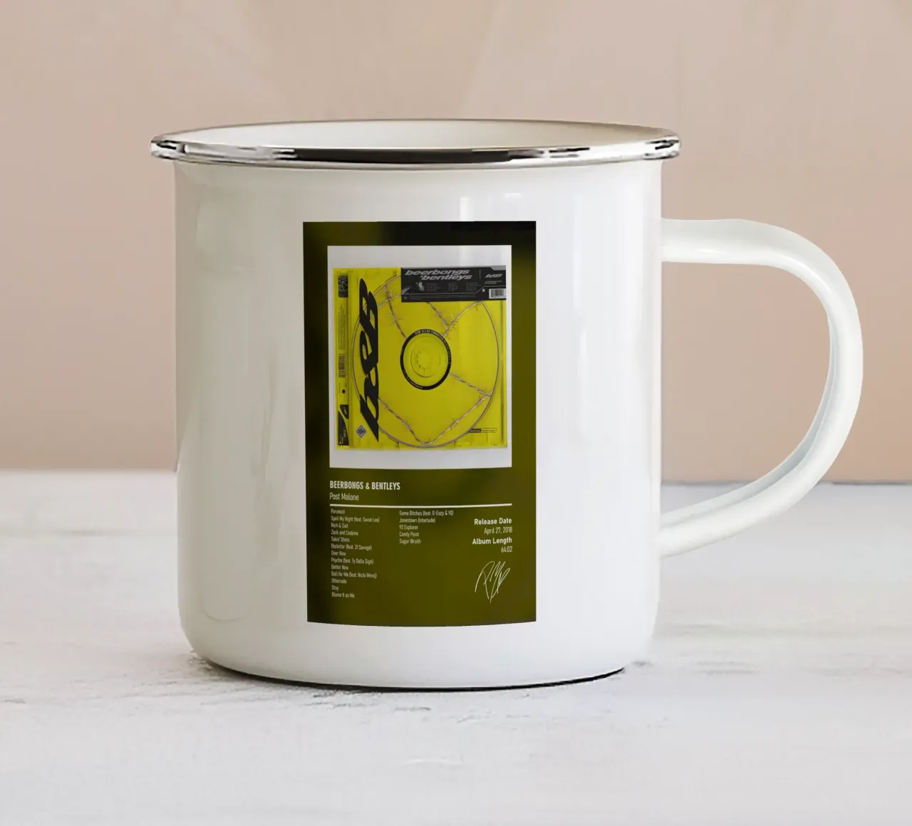 Beerbongs & Bentleys By Post Malone tazza in smalto da DGUnder