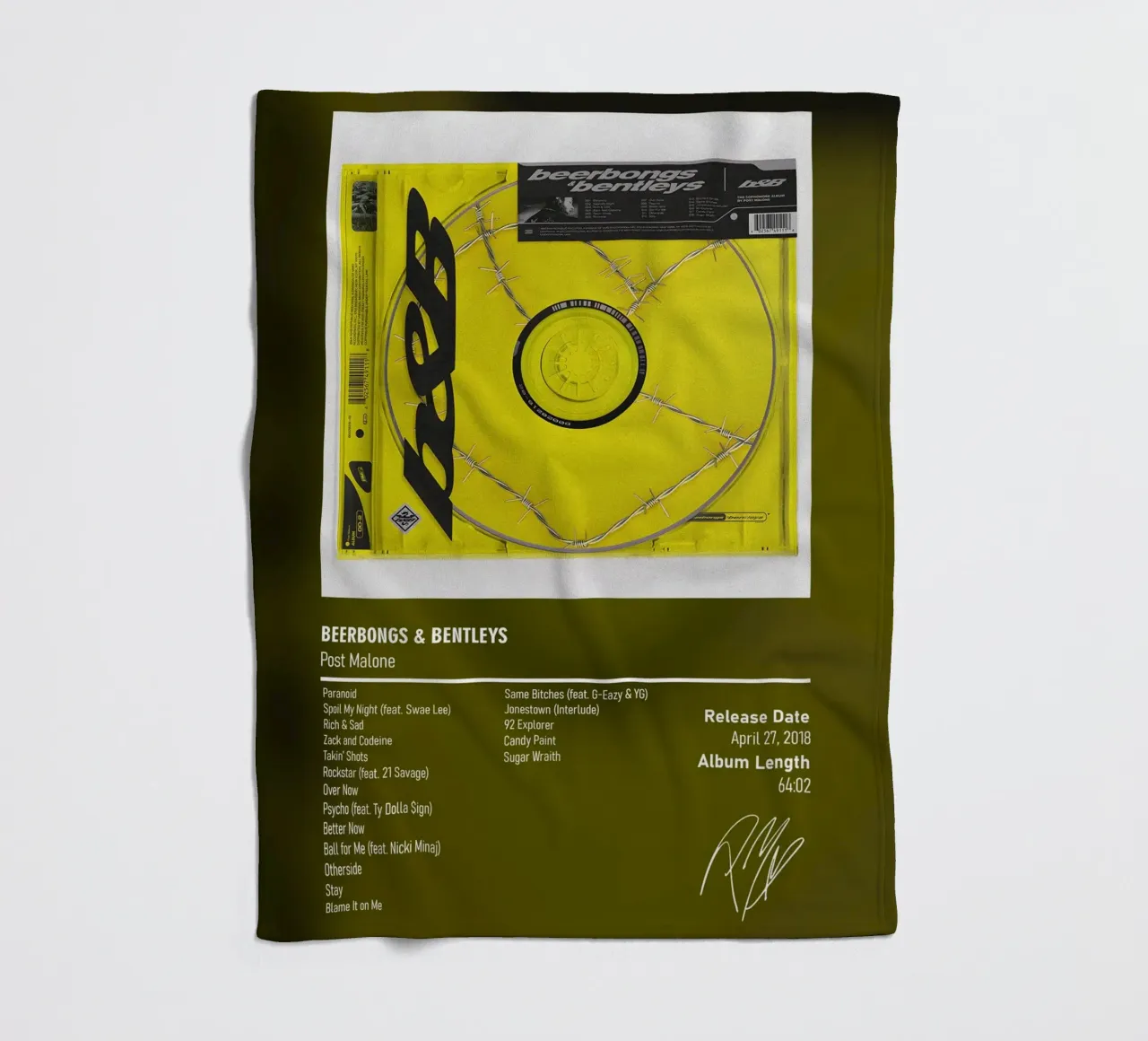 Beerbongs & Bentleys By Post Malone coperta in pile da DGUnder