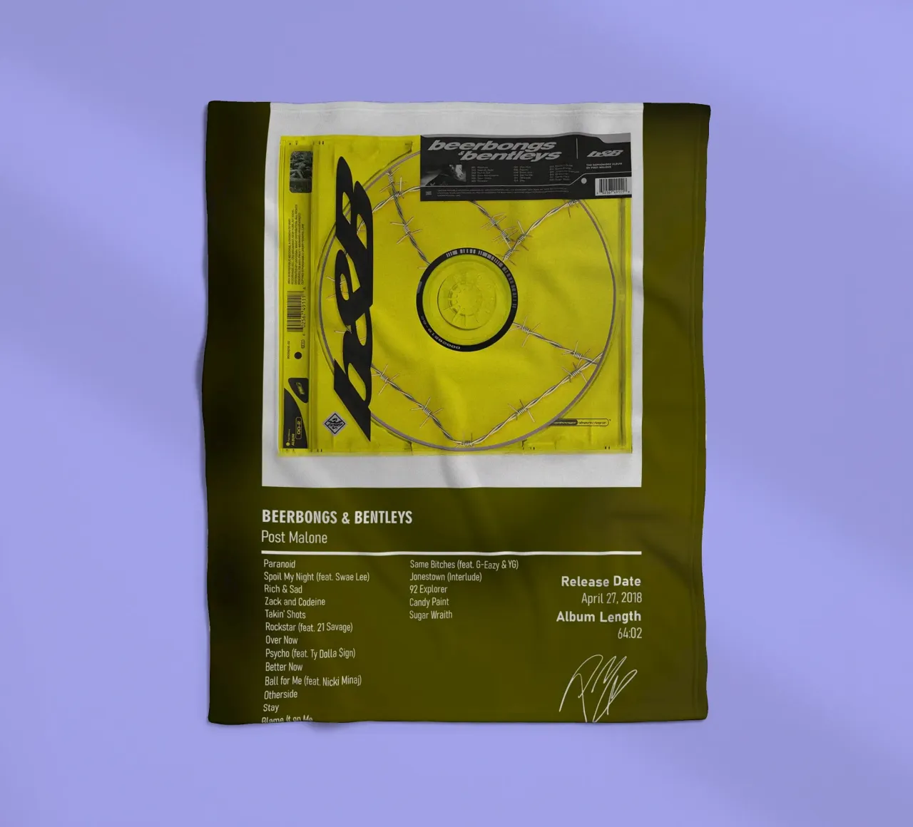 Beerbongs & Bentleys By Post Malone coperta in pile da DGUnder