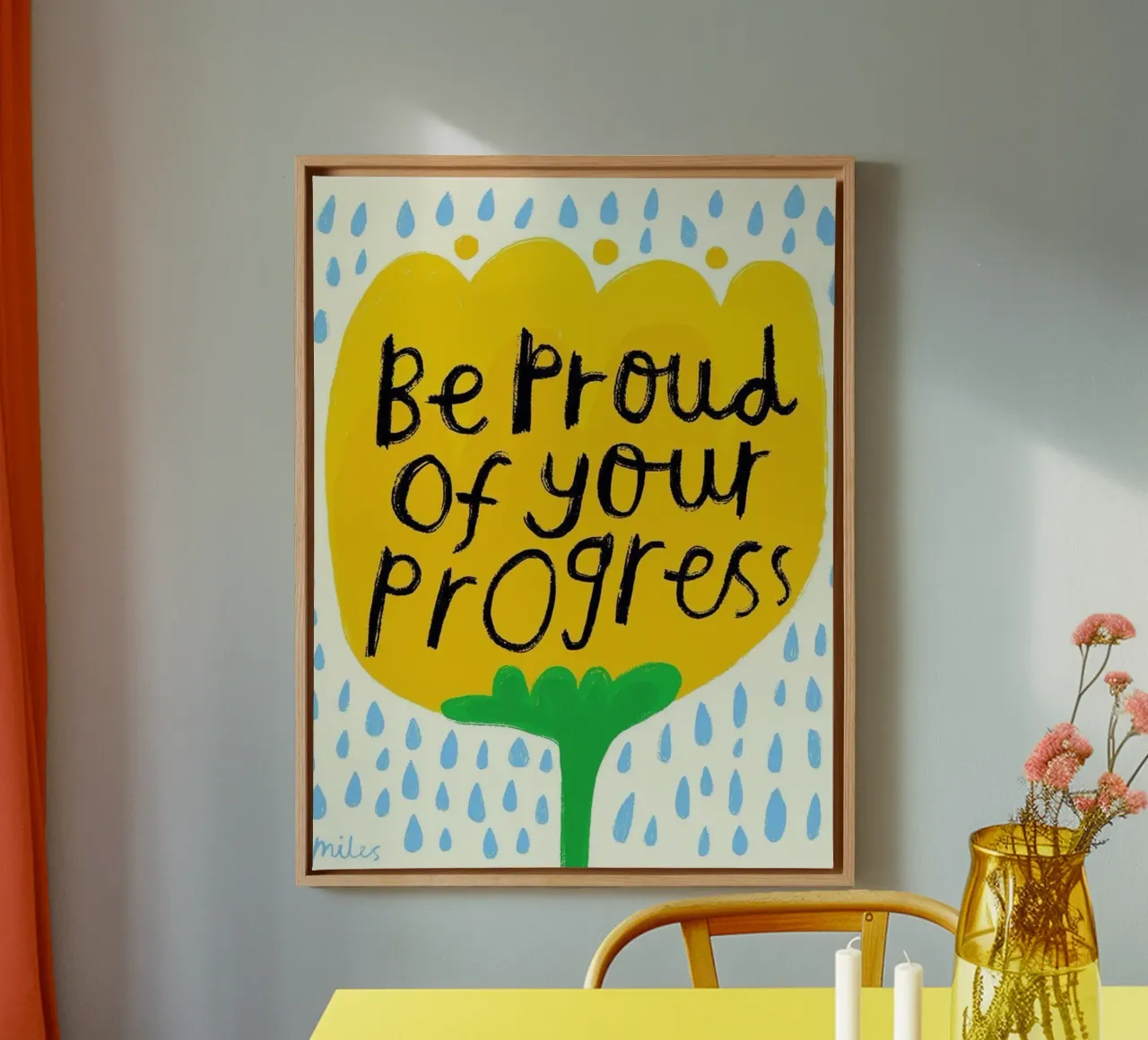 quots tipografía motivacional lienzo con Marco flotante de art quots shop
