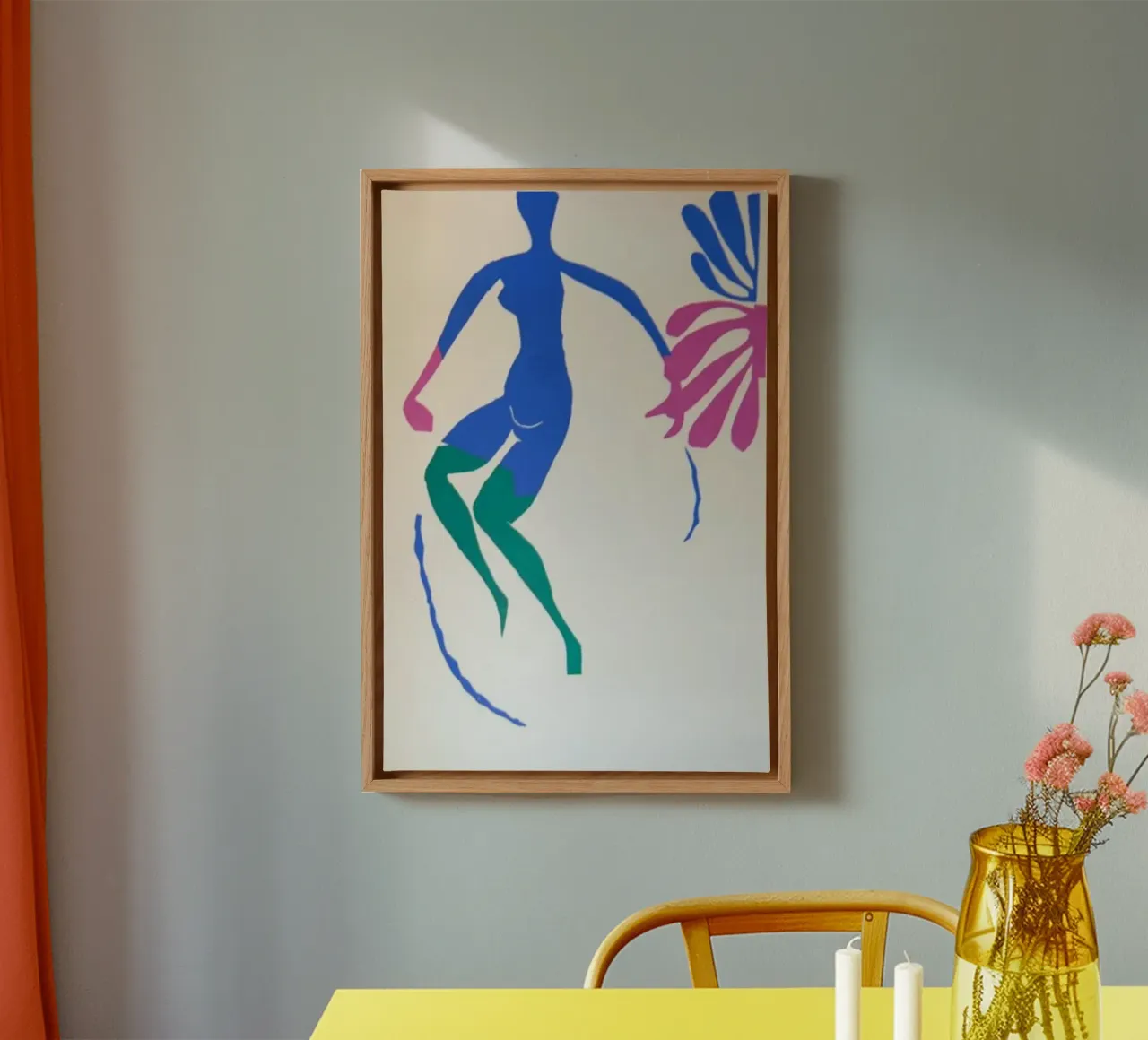 silhouette human figure canvas with Floater frame by briyan shop