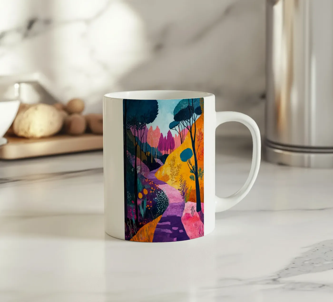 beautiful forest path ceramic mug by briyan shop