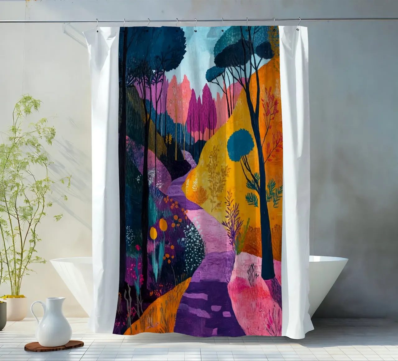 beautiful forest path shower curtain by briyan shop