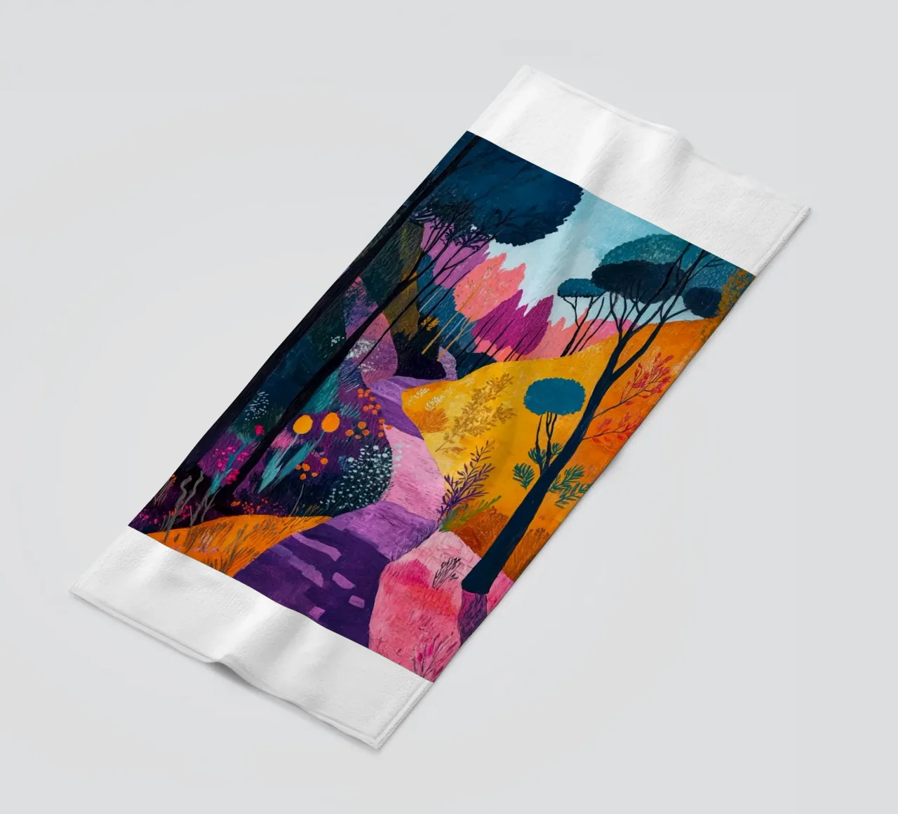 beautiful forest path beach towel by briyan shop