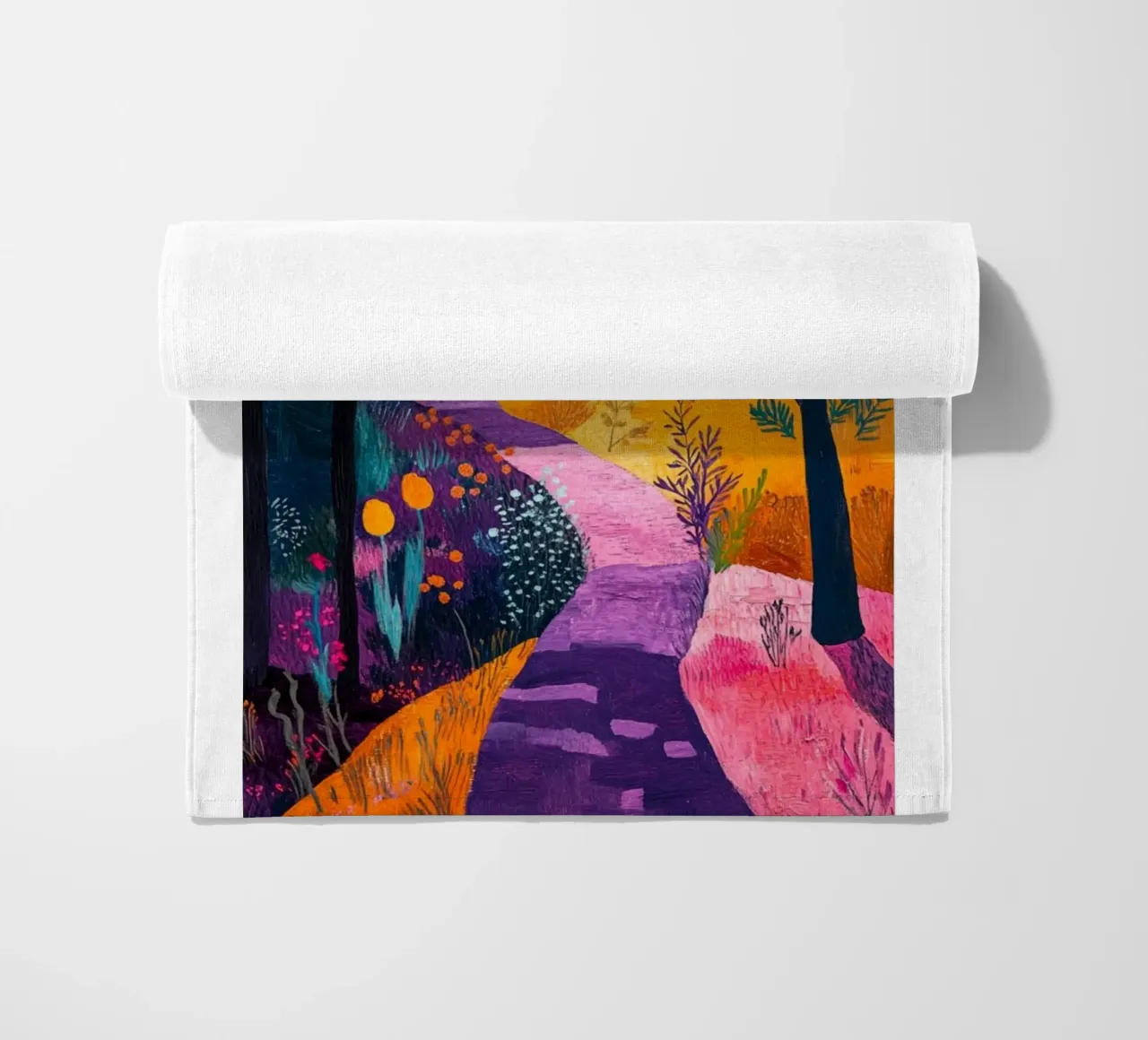 beautiful forest path beach towel by briyan shop