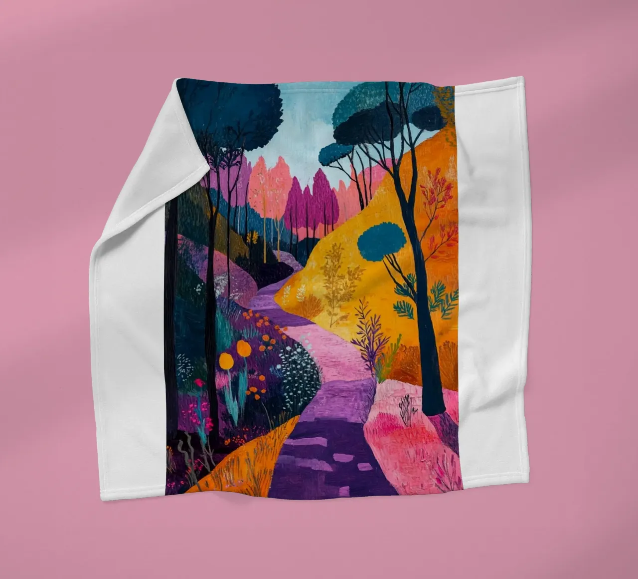beautiful forest path fleece blanket by briyan shop