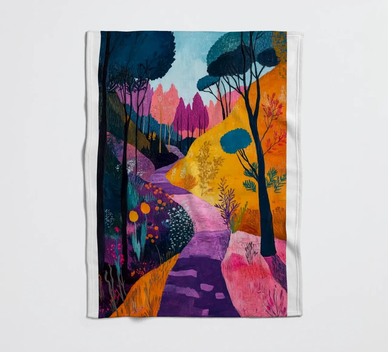 beautiful forest path fleece blanket by briyan shop