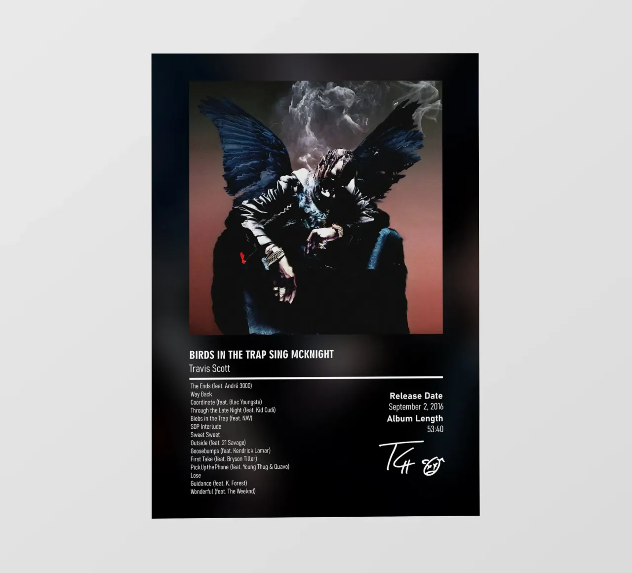 Birds in the Trap Sing McKnight (2016) by Travis Scott pellicola backlit da DGUnder