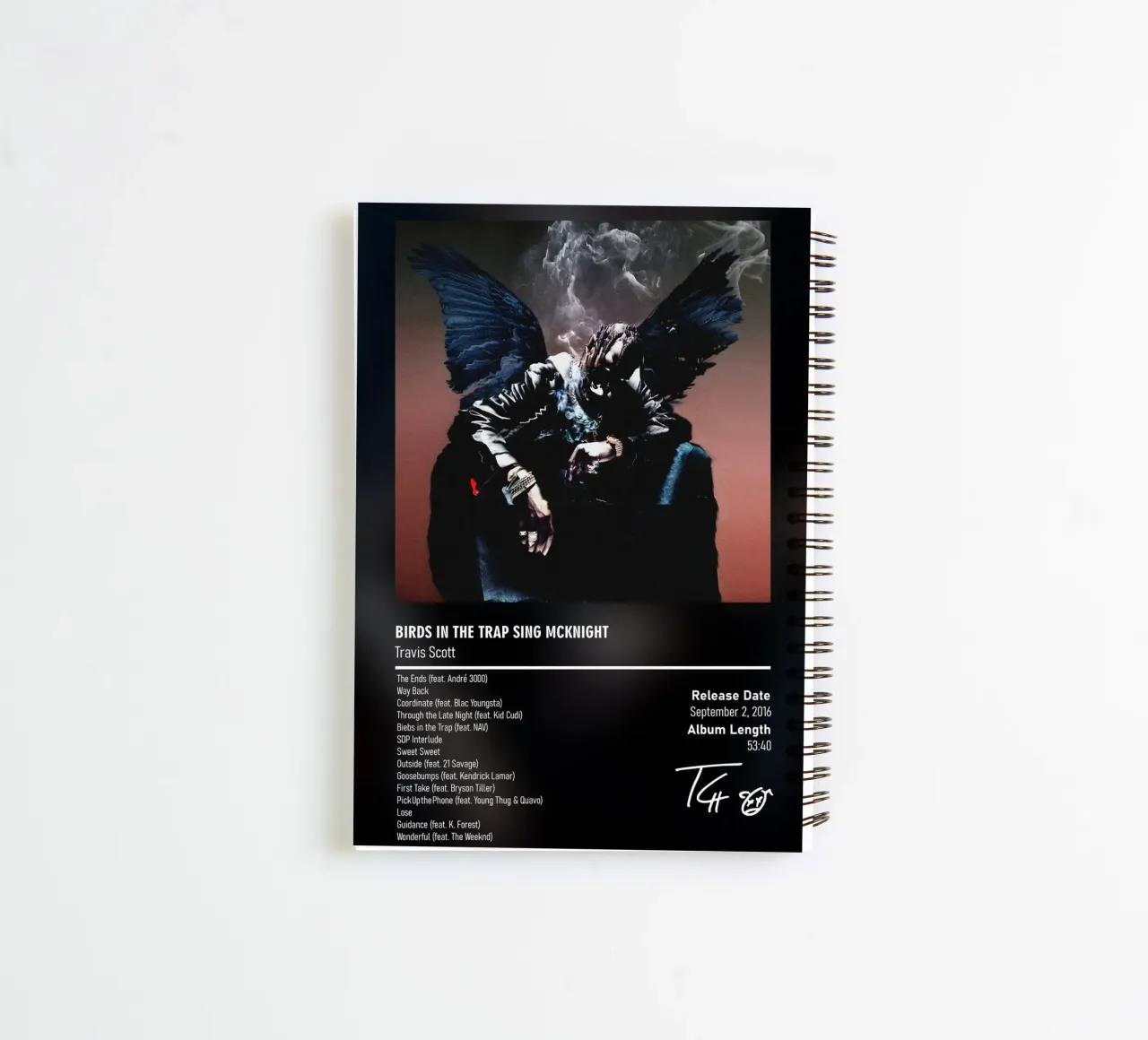 Birds in the Trap Sing McKnight (2016) by Travis Scott spiral notebook by DGUnder