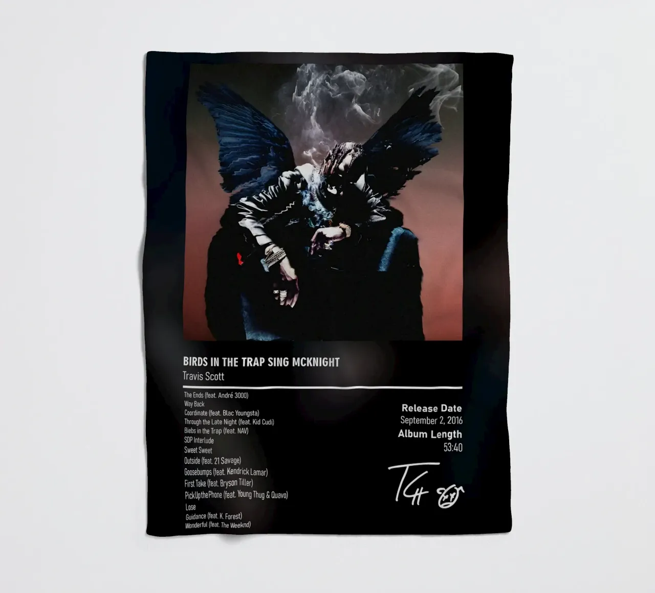 Birds in the Trap Sing McKnight (2016) by Travis Scott coperta in pile da DGUnder