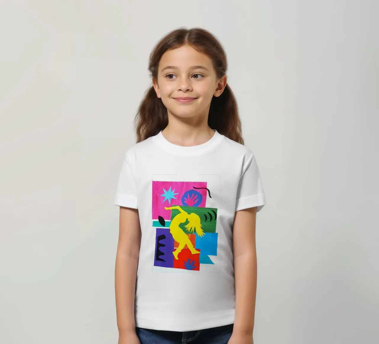 dancing woman's shadow kids t-shirt by briyan shop