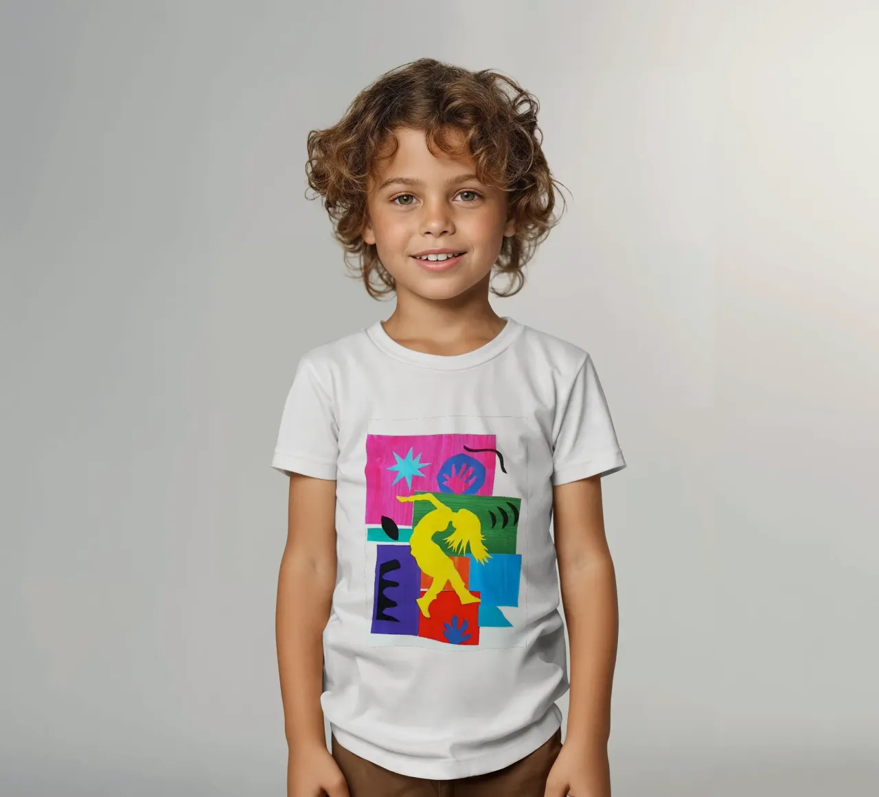 dancing woman's shadow kids t-shirt by briyan shop
