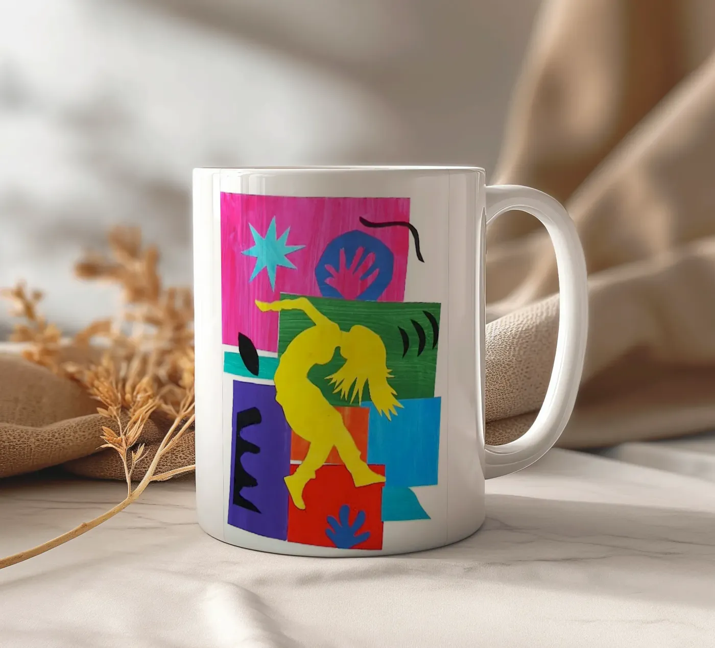 dancing woman's shadow Keramik Tasse von briyan shop