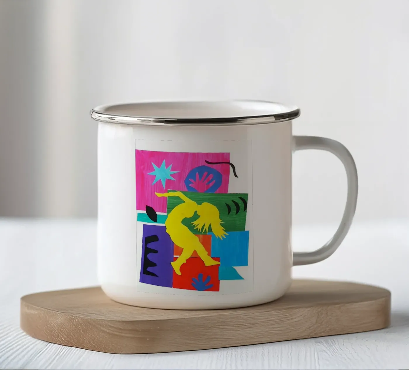 l'ombra della donna che balla tazza in smalto da briyan shop