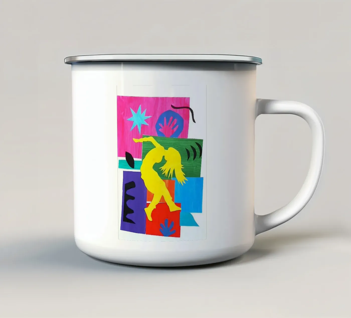 l'ombra della donna che balla tazza in smalto da briyan shop