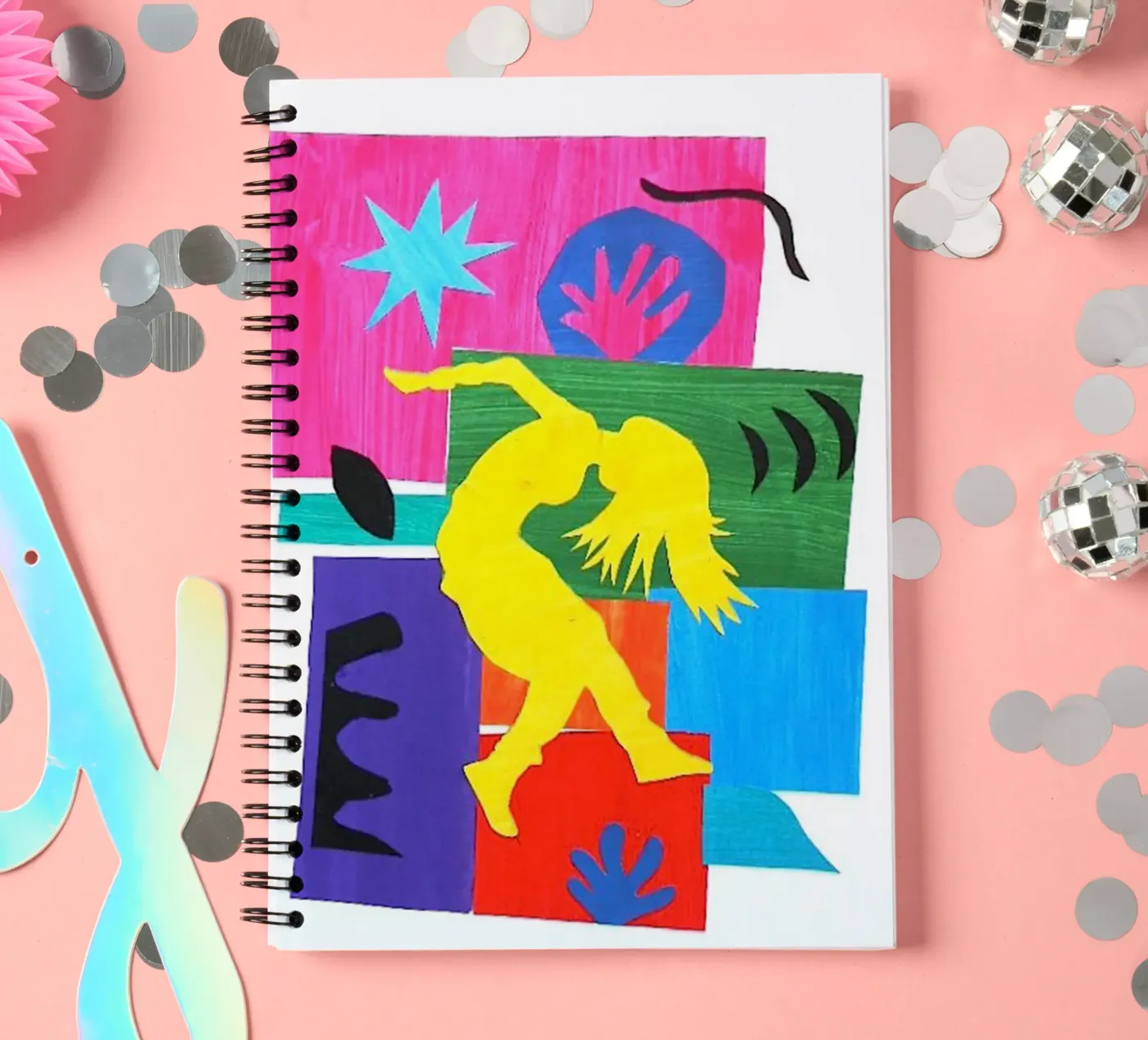 dancing woman's shadow spiral notebook by briyan shop