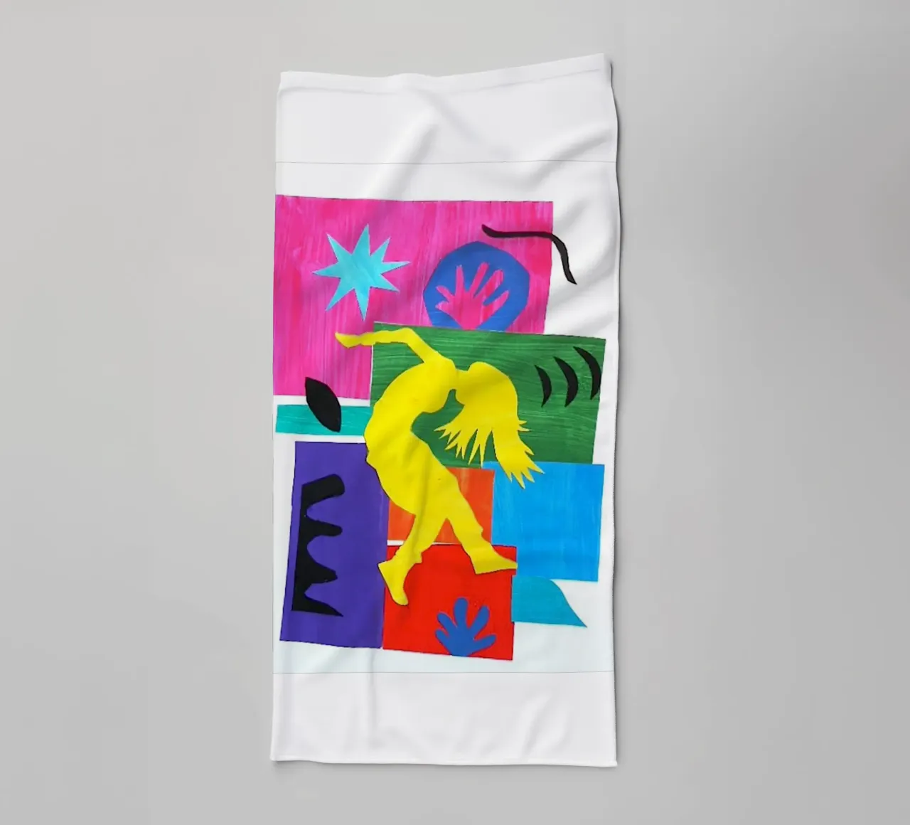 dancing woman's shadow towel by briyan shop