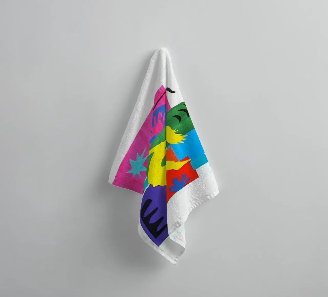 dancing woman's shadow towel by briyan shop