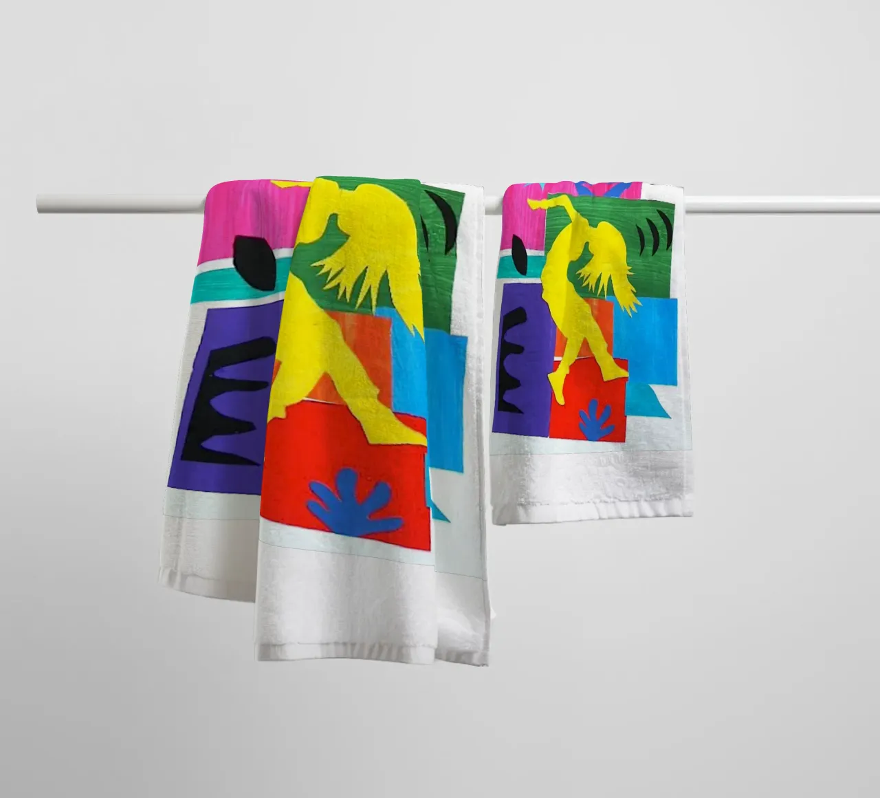 dancing woman's shadow towel by briyan shop