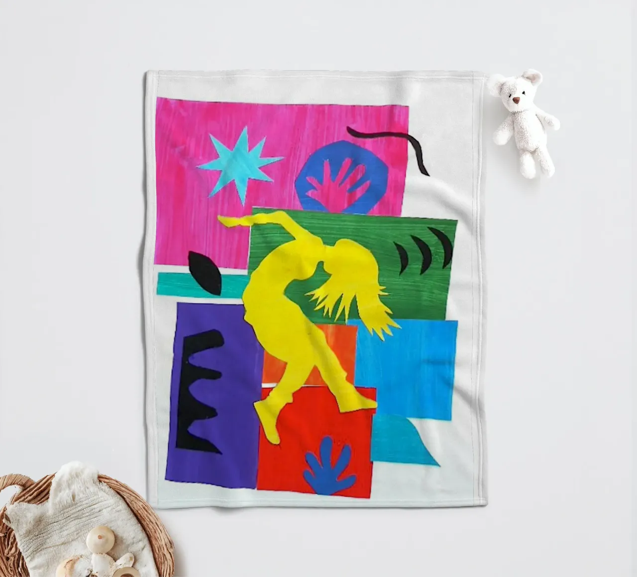 dancing woman's shadow fleece blanket by briyan shop