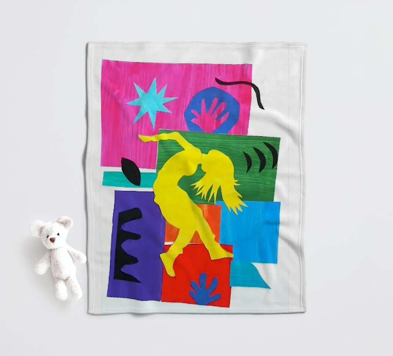 dancing woman's shadow fleece blanket by briyan shop