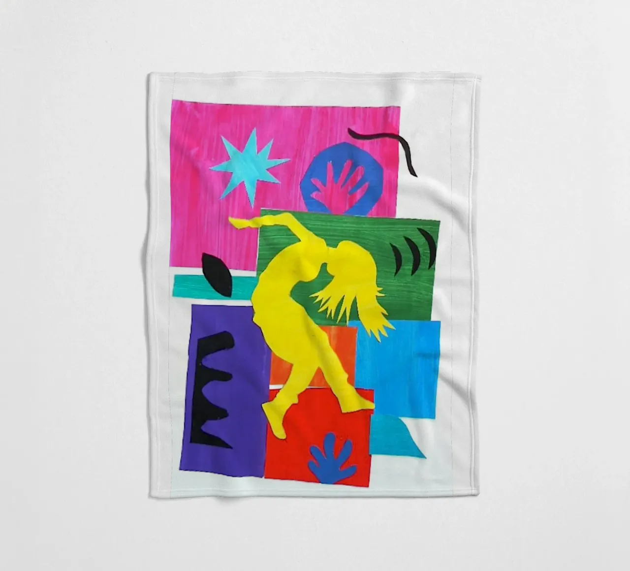 dancing woman's shadow fleece blanket by briyan shop