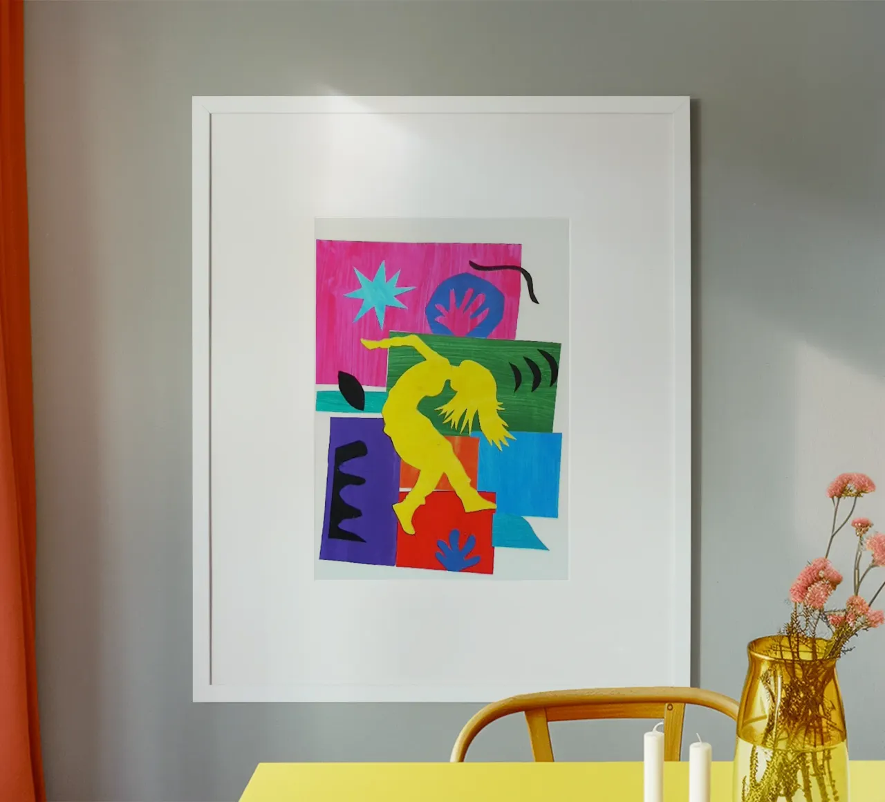 l'ombra della donna che balla poster con telaio in alluminio da briyan shop