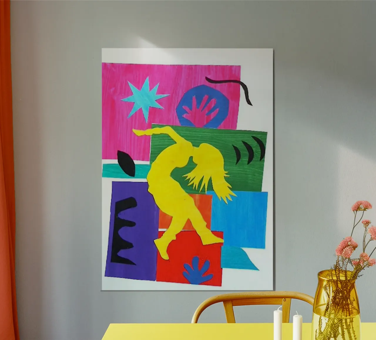 l'ombra della donna che balla poster con telaio in alluminio da briyan shop