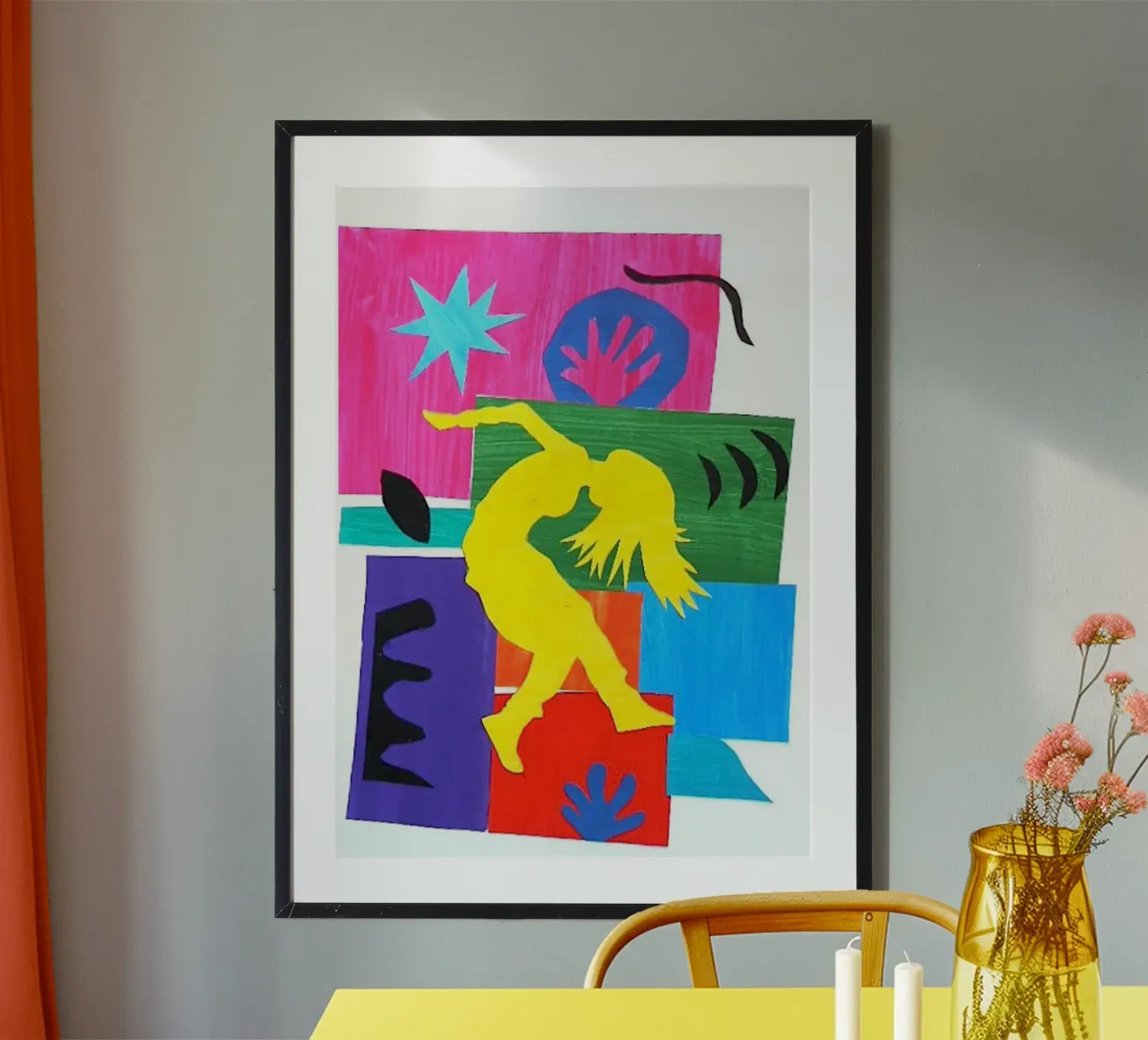 l'ombra della donna che balla poster con telaio in alluminio da briyan shop