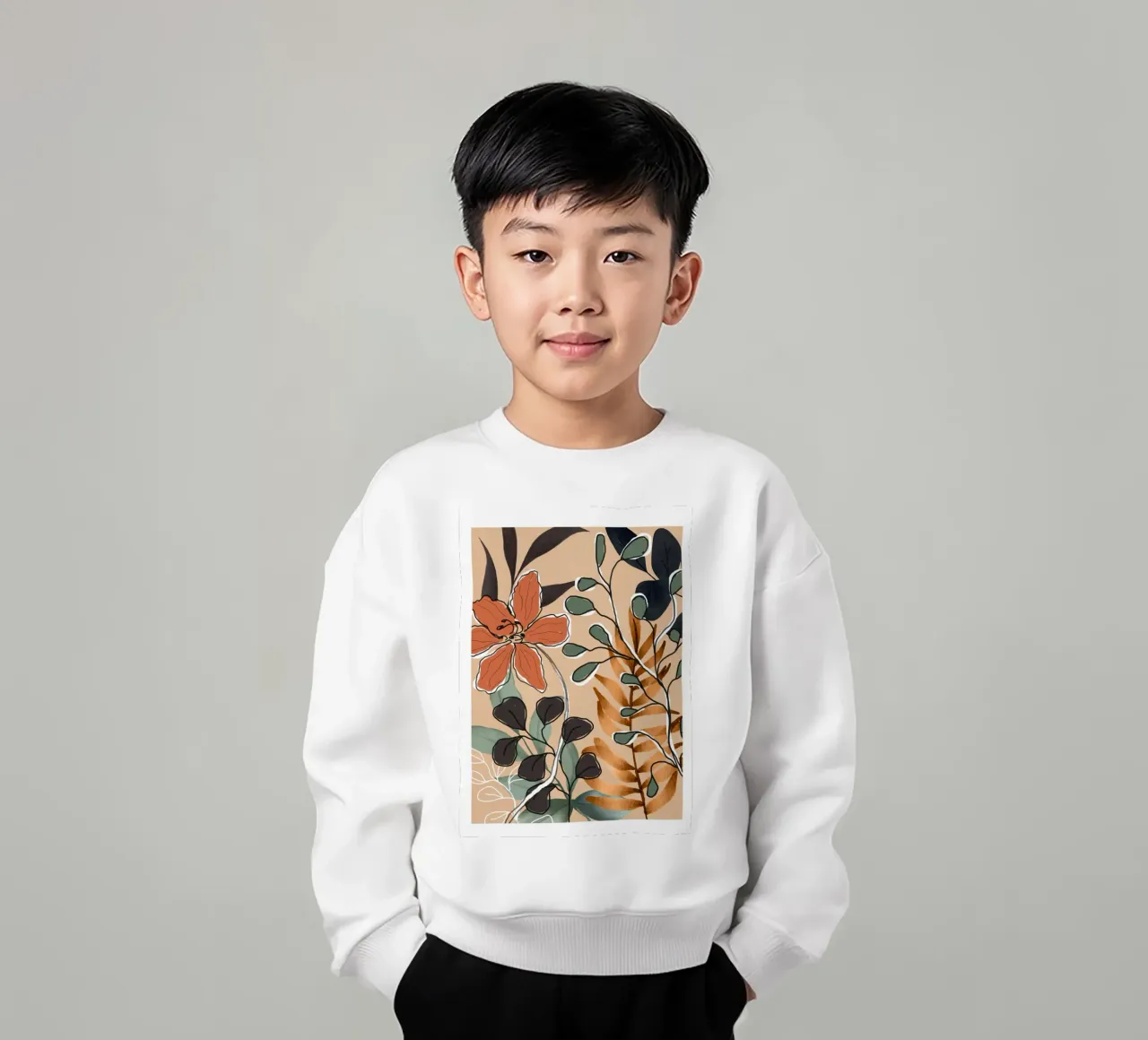 Elegant Botanical Line Art 1 felpa bambino da Nadjaa