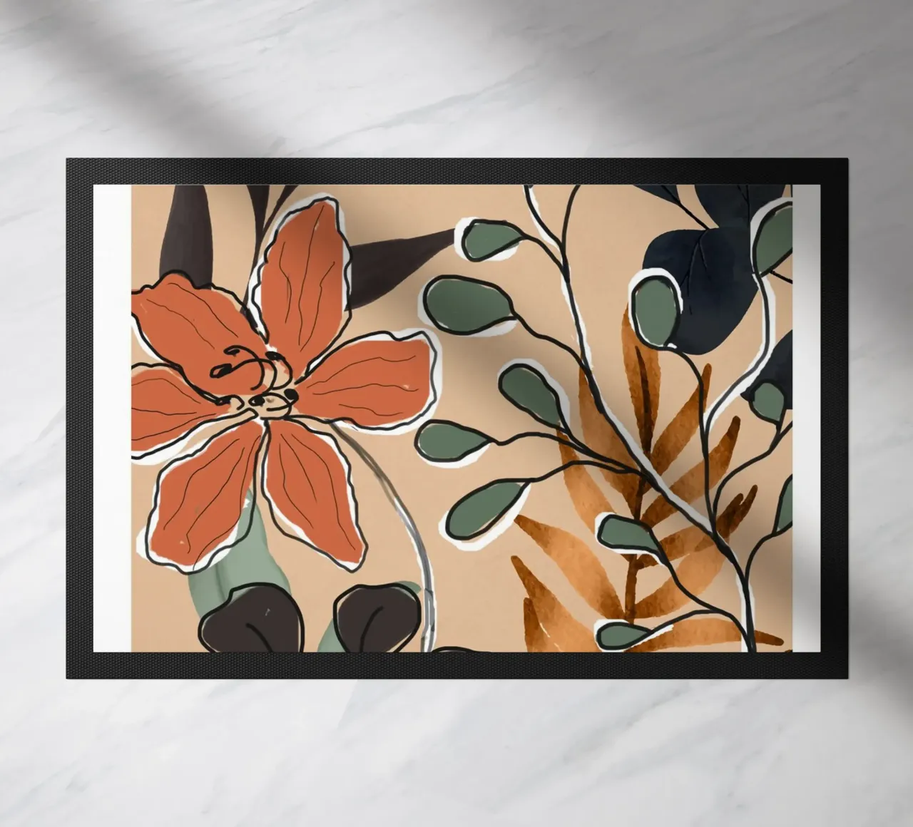 Elegant Botanical Line Art 1 zerbino da Nadjaa