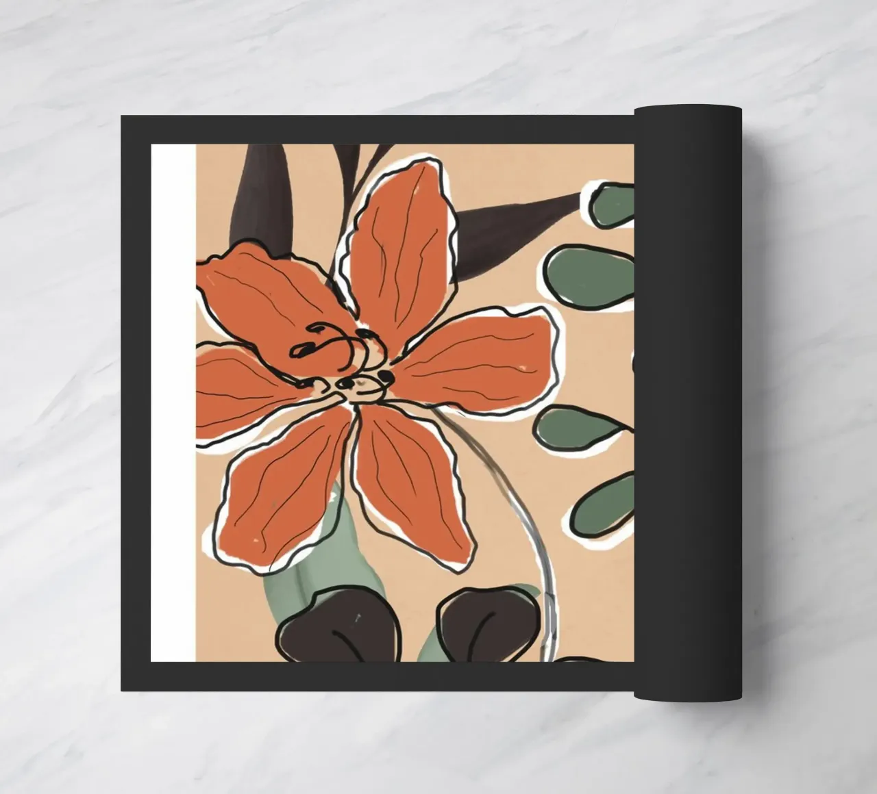 Elegant Botanical Line Art 1 zerbino da Nadjaa