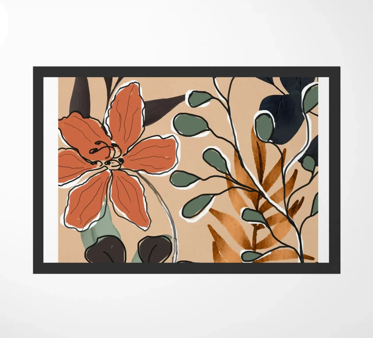 Elegant Botanical Line Art 1 zerbino da Nadjaa