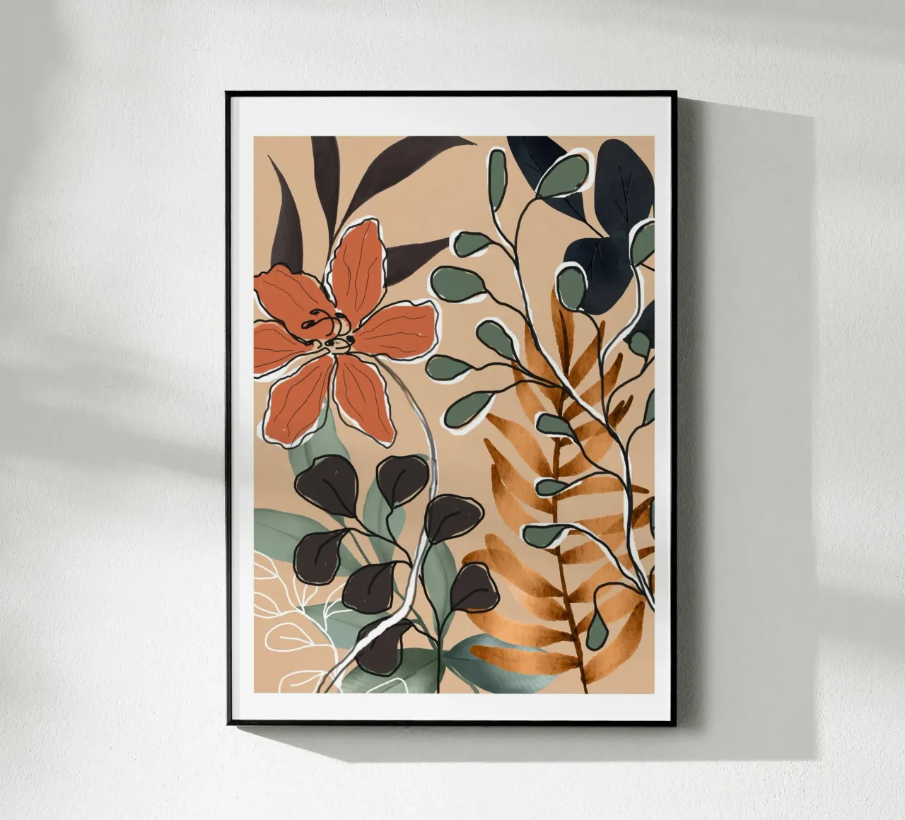 Elegant Botanical Line Art 1 plexiglass da Nadjaa
