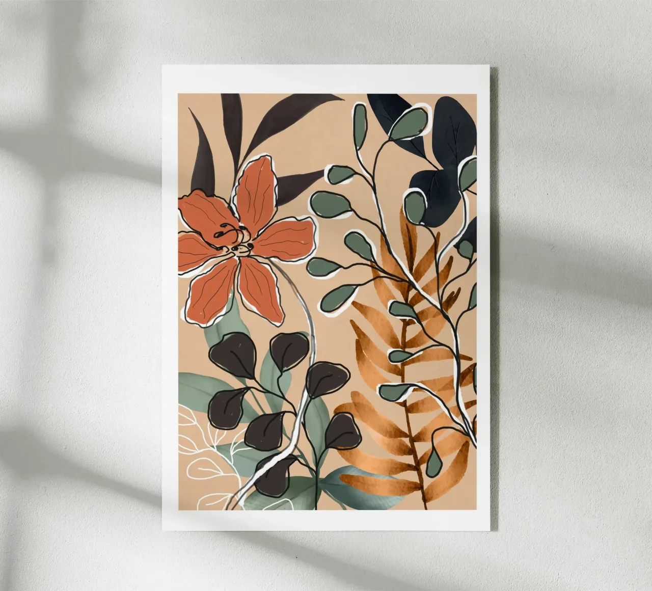 Elegant Botanical Line Art 1 plexiglass da Nadjaa