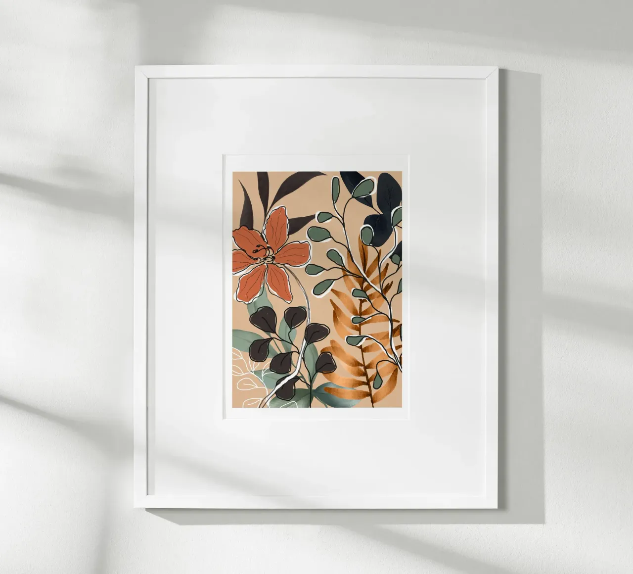 Elegant Botanical Line Art 1 carta hahnemühle da Nadjaa