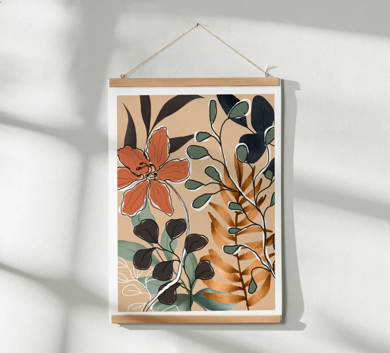 Elegant Botanical Line Art 1 carta hahnemühle da Nadjaa