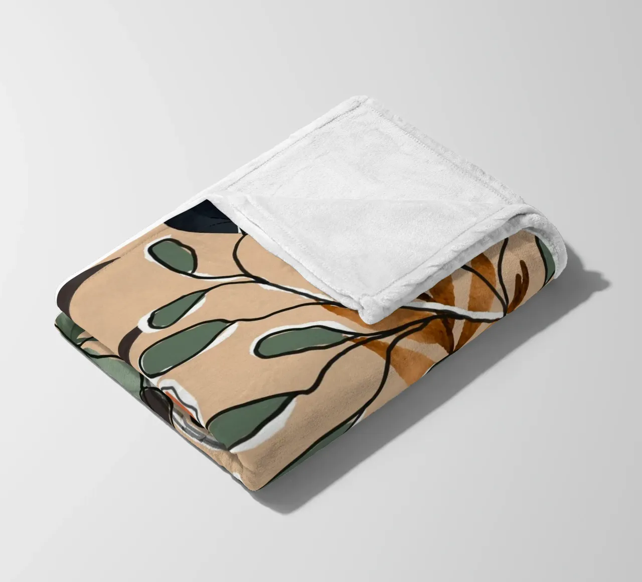Elegant Botanical Line Art 1 coperta in pile da Nadjaa