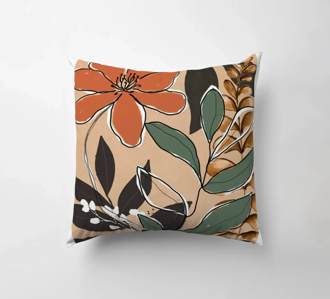 Elegant Botanical Line Art 2 cuscino da Nadjaa