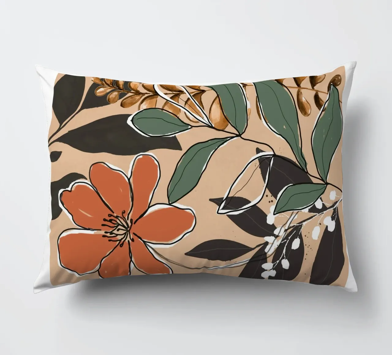 Elegant Botanical Line Art 2 cuscino da Nadjaa