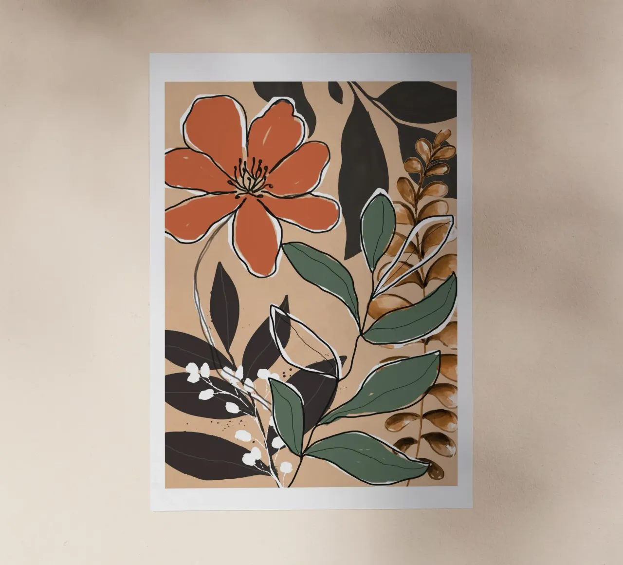 Elegant Botanical Line Art 2 pellicola backlit da Nadjaa