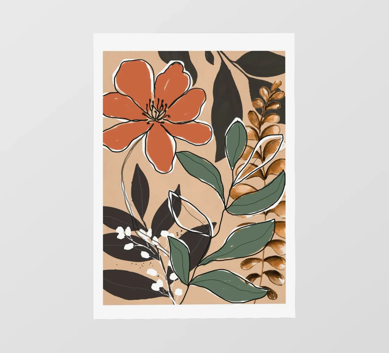 Elegant Botanical Line Art 2 pellicola backlit da Nadjaa