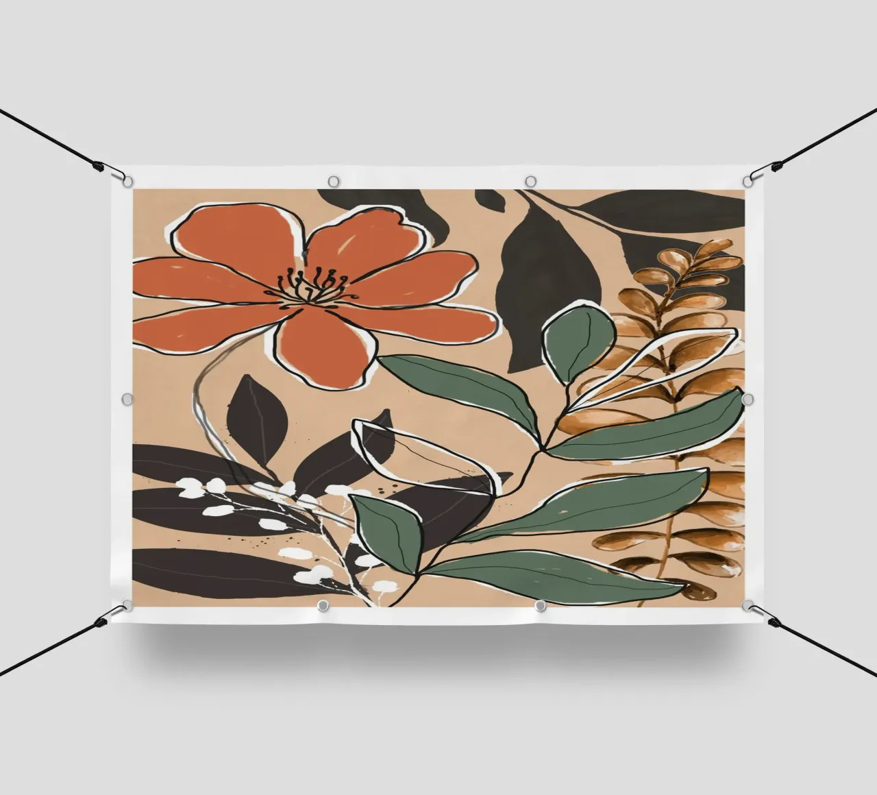 Elegant Botanical Line Art 2 telo in pvc da Nadjaa