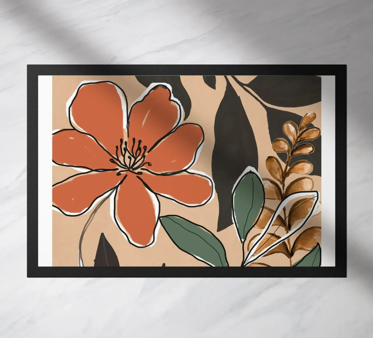 Elegant Botanical Line Art 2 zerbino da Nadjaa