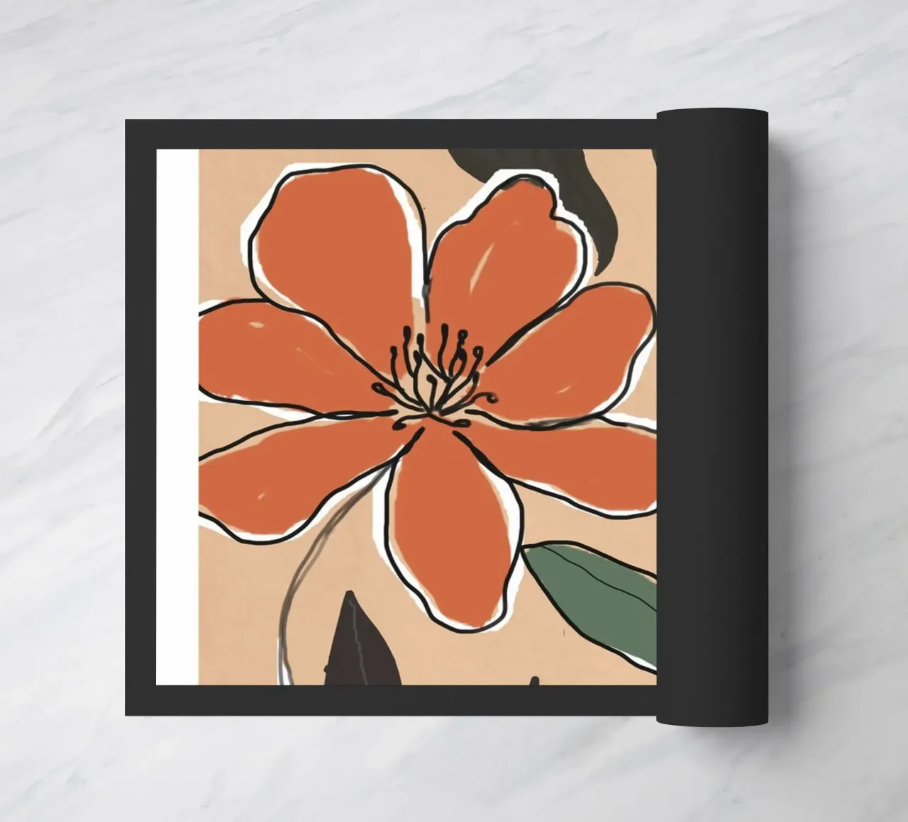 Elegant Botanical Line Art 2 zerbino da Nadjaa