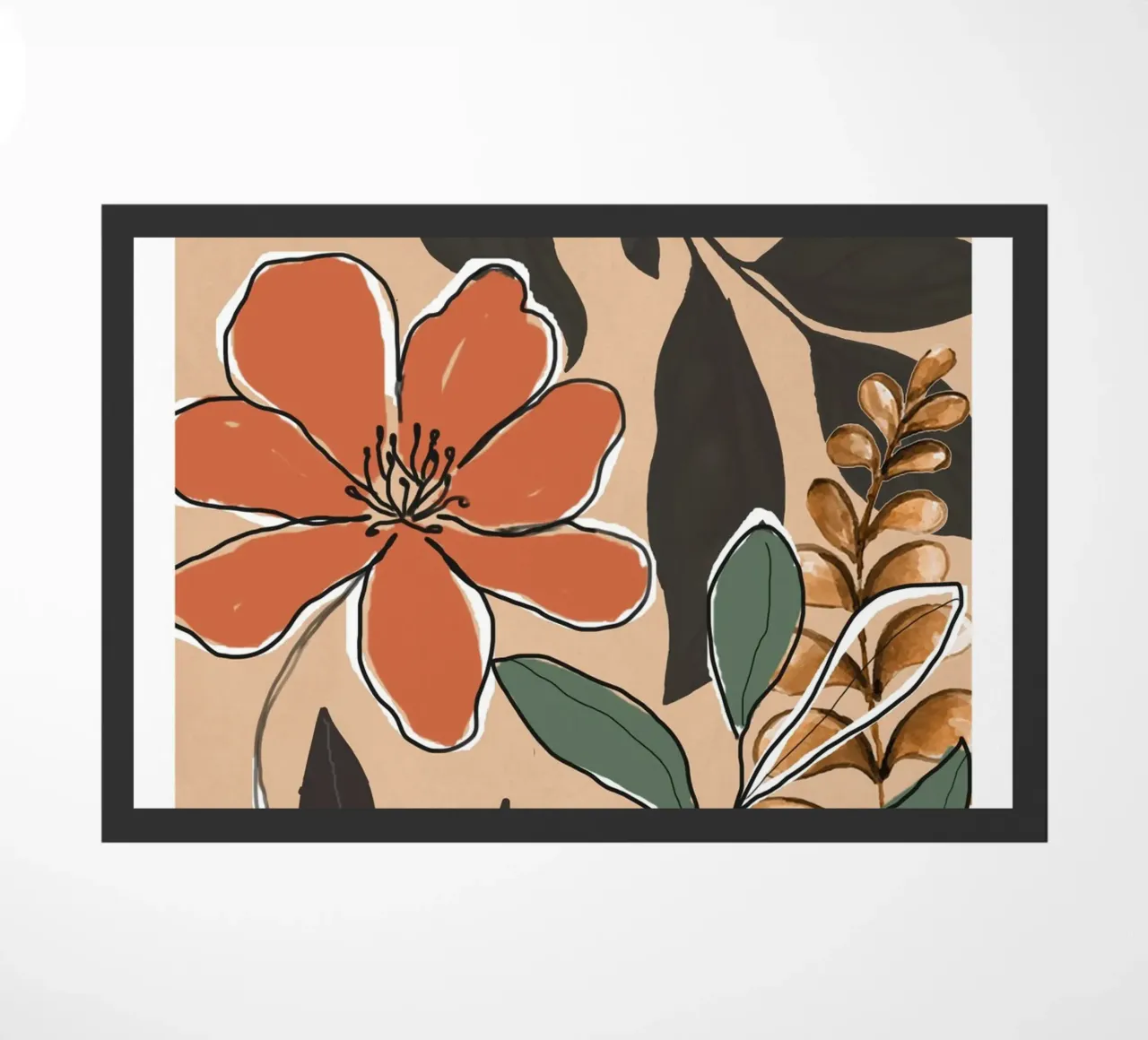 Elegant Botanical Line Art 2 zerbino da Nadjaa